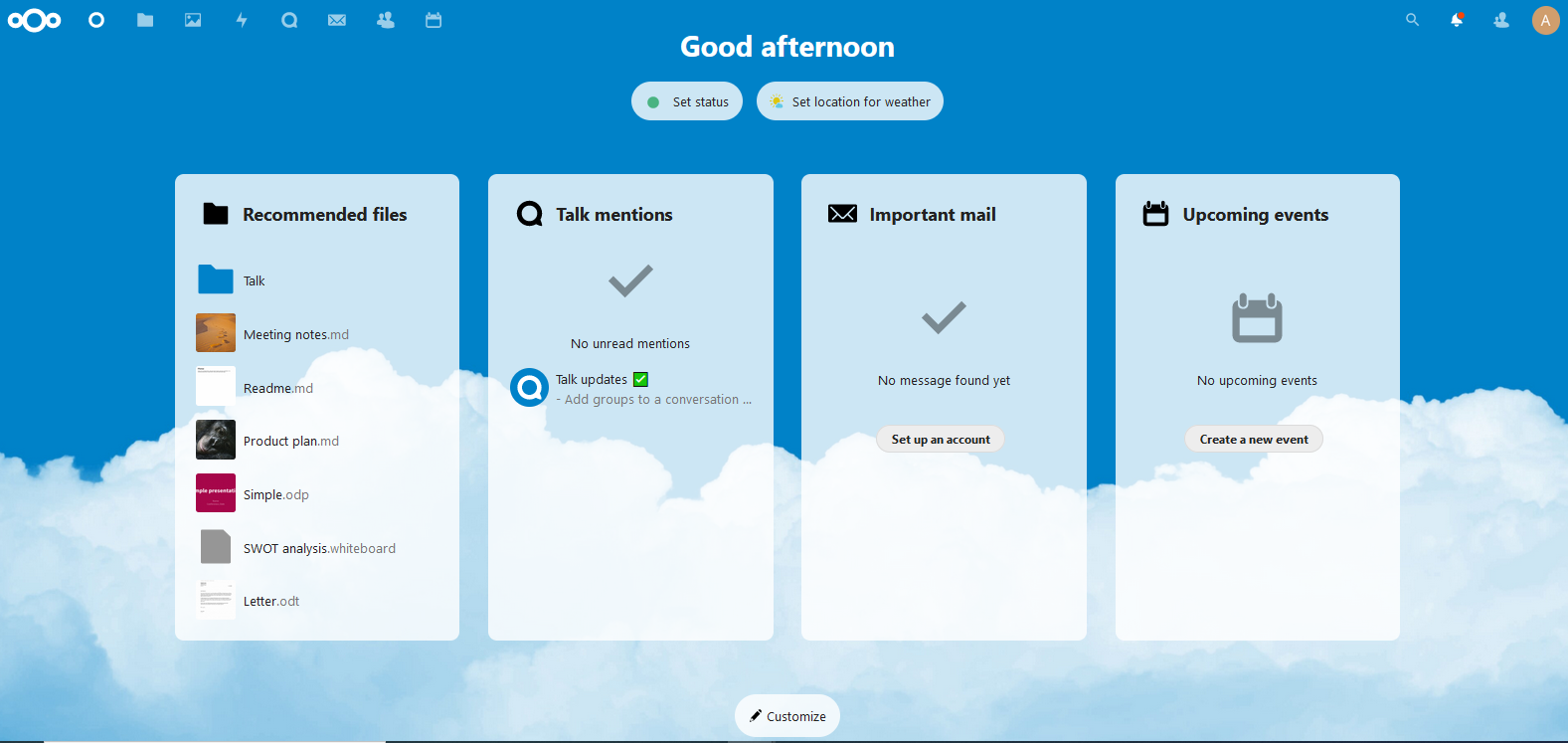 Nextcloud Tools Landing Page